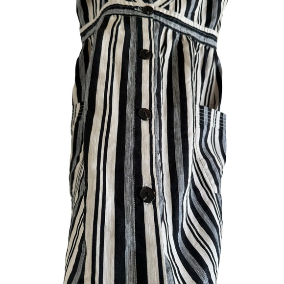 Madewell Striped Linen/ Cotton Blend Evelyn Apron Navy White Mini Dress - Picture 8 of 15